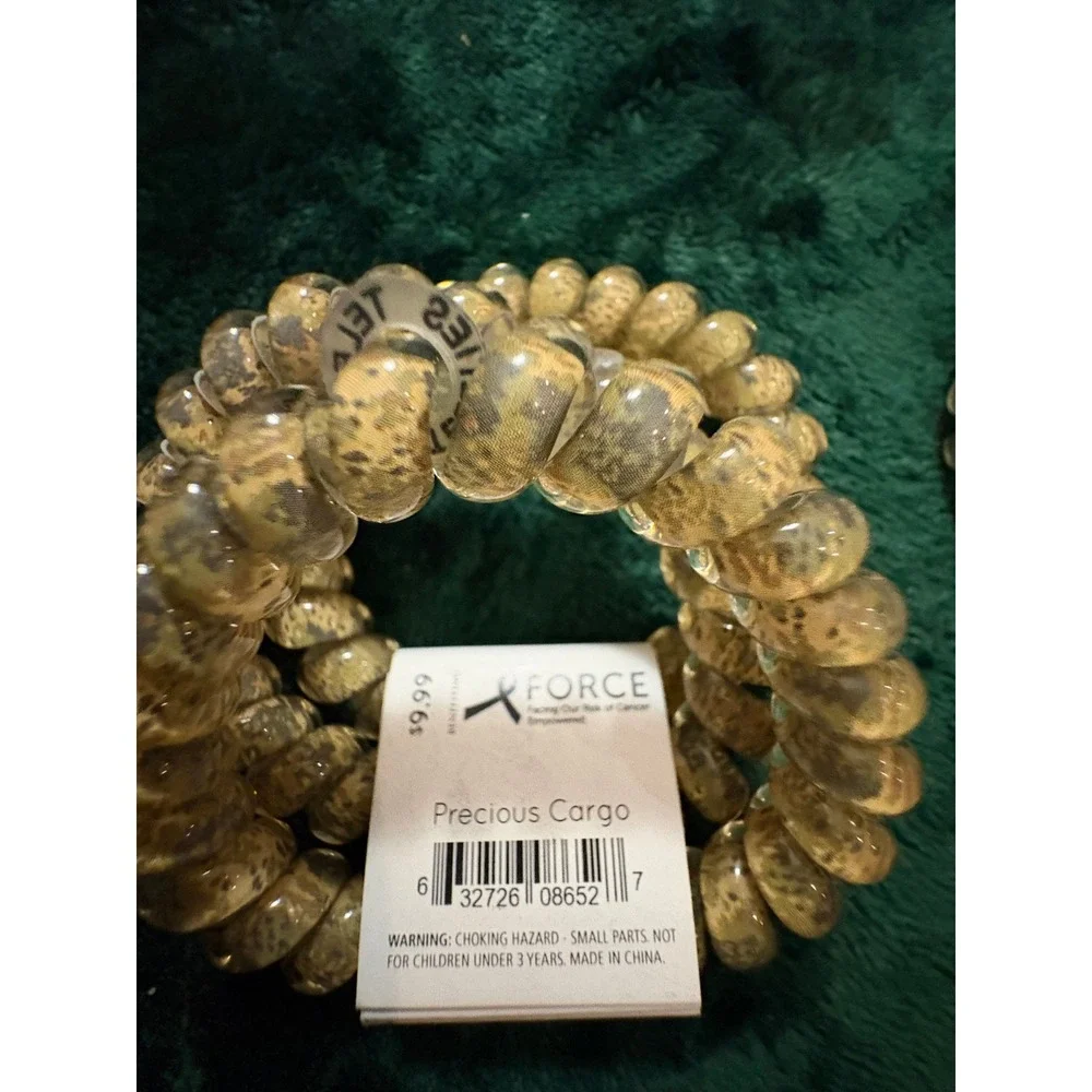 Teleties Large Hair Ties 6 Pack Grey Hound & Precious Cargo Spiral Coils NEW